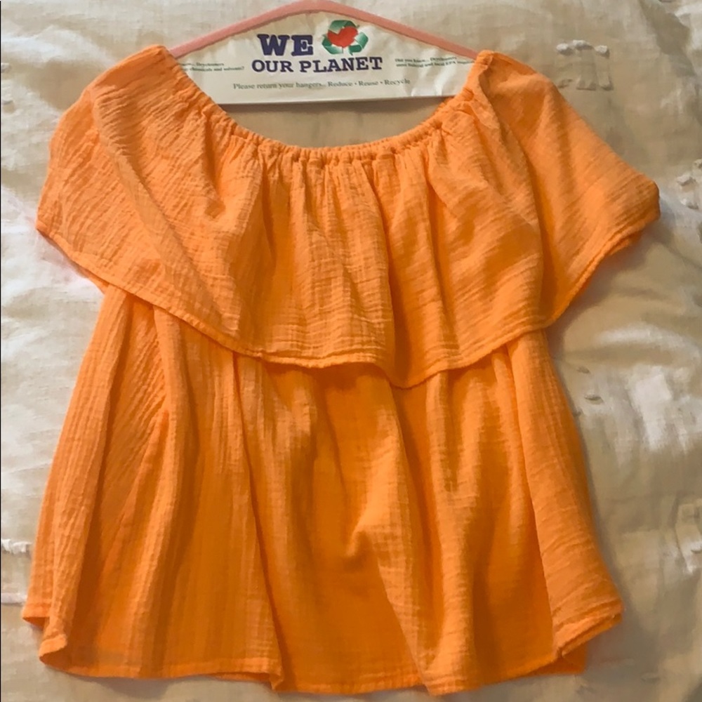 Orange off the shoulder top